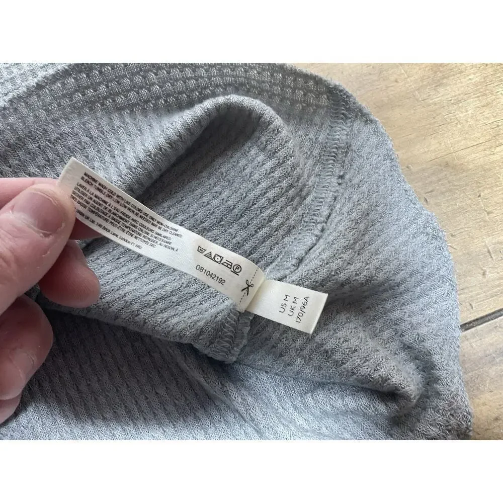 Intimately Free People Womens Y2K Waffle Knit Thermal Henley Top Size M Preppy